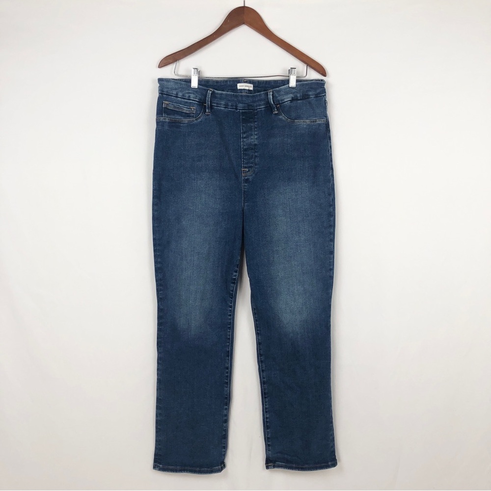Good American Good Legs Straight Jeans Indigo Size 5/XL